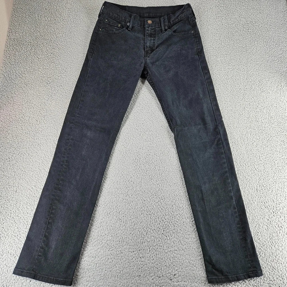 Levis Jeans Mens 29x32 Gray 513 Slim Straight Stretch Denim Work Pants
